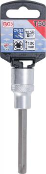 BGS Bit-Einsatz T45 T-Profil (für Torx) Länge 100 mm Antrieb Innenvierkant 12,5 mm (1/2") 4473